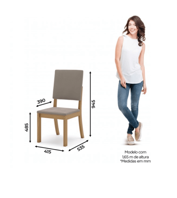 Silla de madera color nature con tapizado marrón almendra