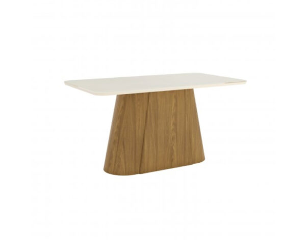Mesa con vidrio nature / off white