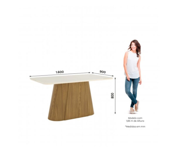 Mesa con vidrio nature / off white