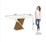 Mesa con vidrio nature / off white