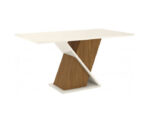 Mesa con vidrio nature / off white