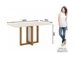 Mesa con vidrio nature / off white