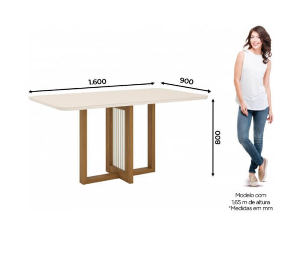 Mesa con vidrio nature / off white