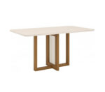 Mesa con vidrio nature / off white