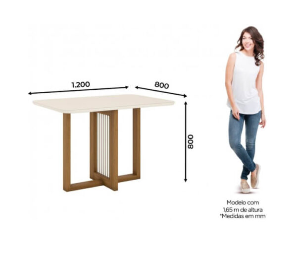 Mesa con vidrio nature / off white