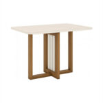 Mesa con vidrio nature / off white