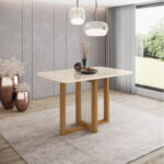 Mesa con vidrio nature / off white