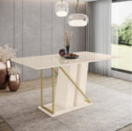 Mesa Andy con vidrio off white