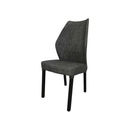 Silla tapizada en lino gris