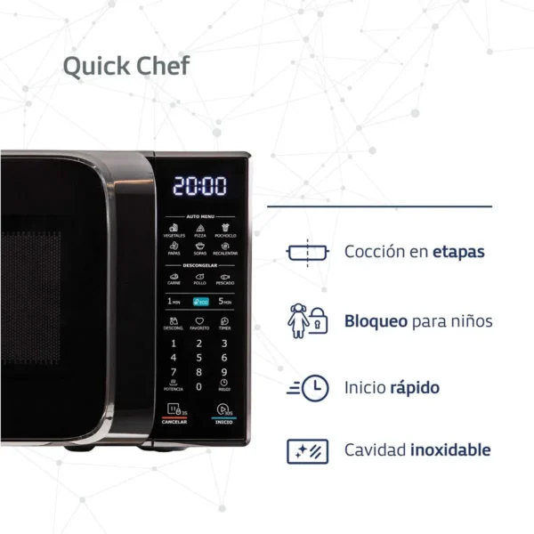 Microondas BGH 20 litros digital negro 700W