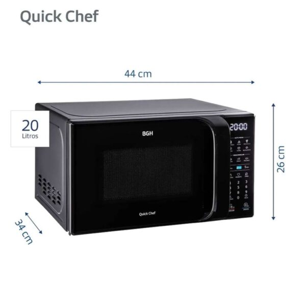 Microondas BGH 20 litros digital negro 700W