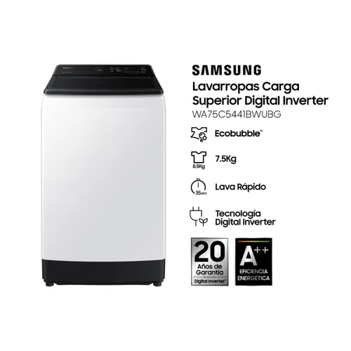 Lavarropas Samsung 7.5 kg 1000 RPM Blanco