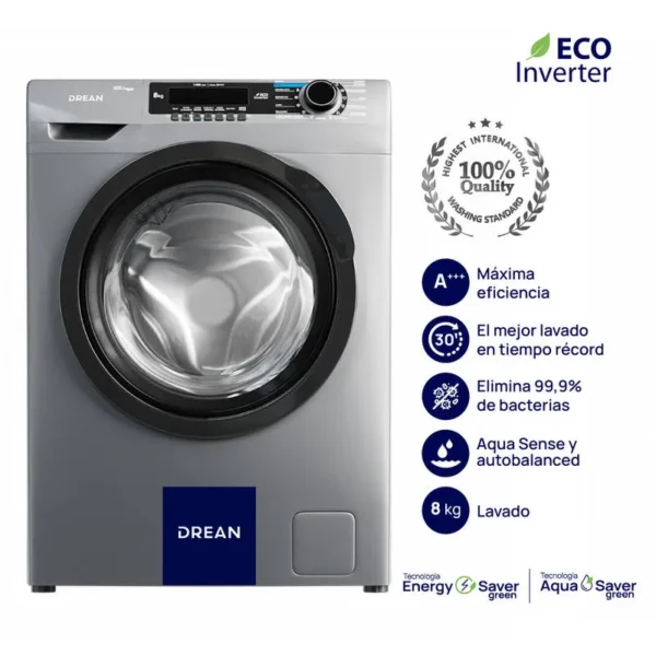 Lavarropas Drean Next 8.14 ECO Inverter 8 kg 1400 RPM