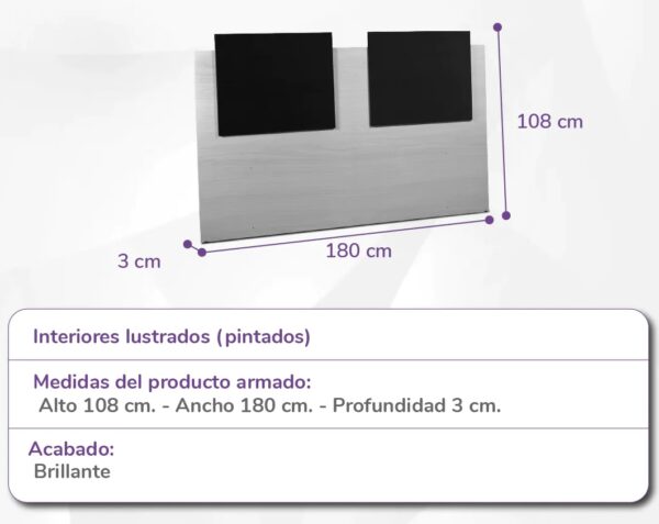 Respaldo de 1.80 m color chocolate/maple