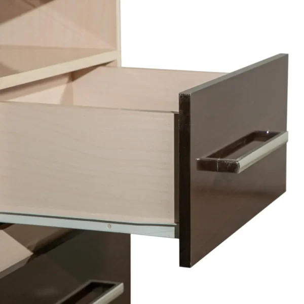 Mesa de luz – 2 cajones, Negro/Blanco