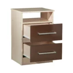 Mesa de luz – 2 cajones, Negro/Blanco