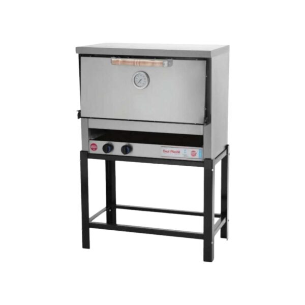 Horno Sol Real GN Pizzero 6 Moldes Puerta Ciega Acero