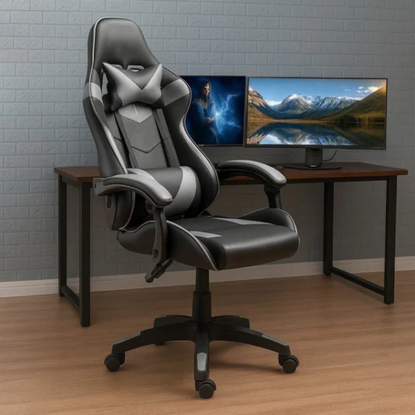 Sillón gamer Decototale negro y gris