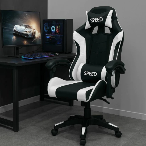 Sillón Gamer Decototale Bco Y Ngo