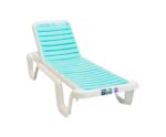 Reposera Piletera Voss 2000 modelo Hawaii color Blanca con Azul y Aguamarina