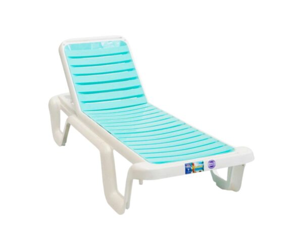 Reposera Piletera Voss 2000 modelo Hawaii color Blanca con Azul y Aguamarina