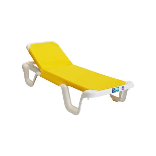 Reposera Piletera Voss 2000 con lona en colores Azul y Amarillo
