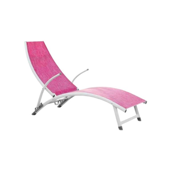 Reposera Laury 4 posic. curva aluminio textileno fucsia