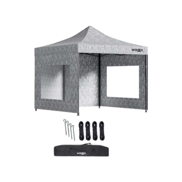 Gazebo Waggs 3x3 mts camuflado gris con paredes