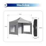 Gazebo Waggs 3x3 mts camuflado gris con paredes