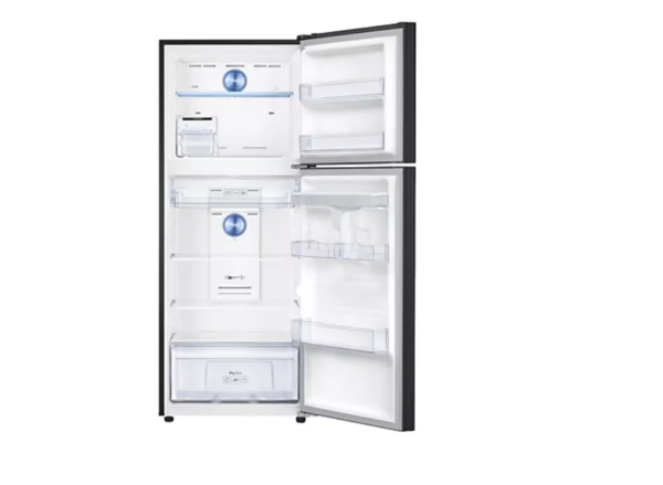 Heladera Samsung negra 396 litros con dispenser, No Frost e Inverter