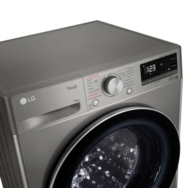 Lavarropa LG 10 Kg 1400RPM Silver ThinQ