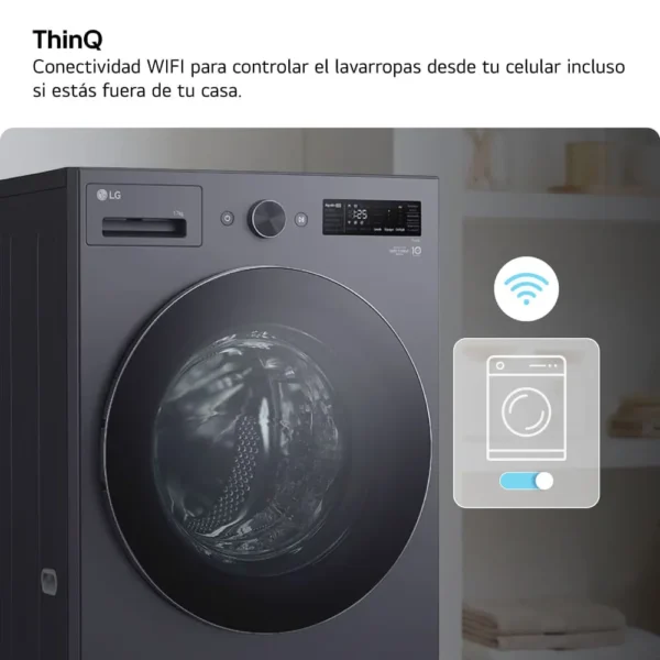 Lavarropa LG 17 Kg 1000RPM Grafito ThinQ WiFi