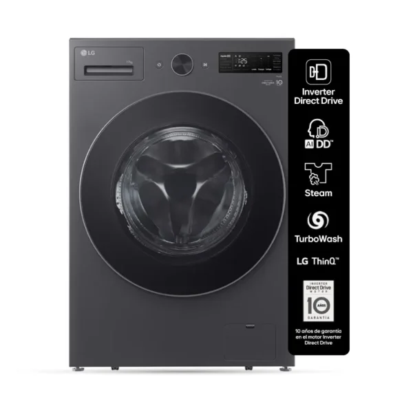 Lavarropa LG 17 Kg 1000RPM Grafito ThinQ WiFi