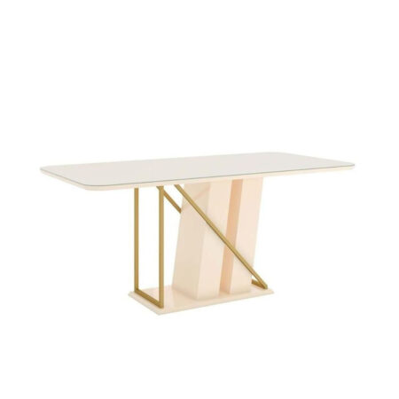 Mesa Andy 1.80x0.90 C/Vidrio Off White