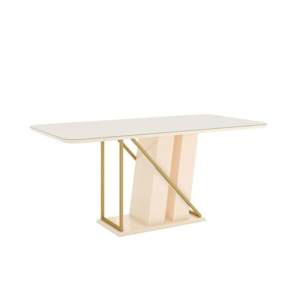 Mesa Andy 1.80x0.90 C/Vidrio Off White