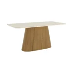 Mesa Olivia 1.80x0.90 C/Vidrio Nature/Off White Esq Red