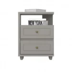 Mesa de Luz Americano 2 Caj Gris