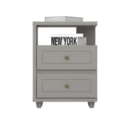 Mesa de Luz Americano 2 Caj Gris