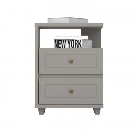 Mesa de Luz Americano 2 Caj Gris