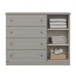 Cómoda Americano 1pta 4 Caj. Gris