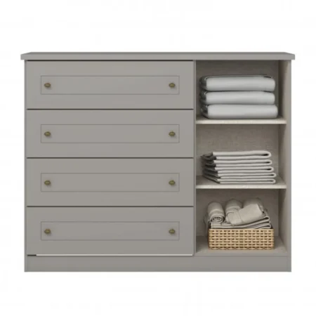 Cómoda Americano 1pta 4 Caj. Gris