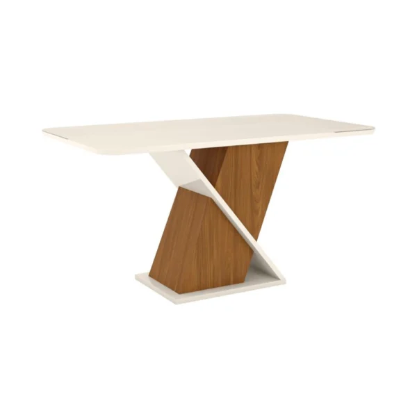 Mesa Solus 1.60x0.90 C/Vidrio Recto Nature/Off White