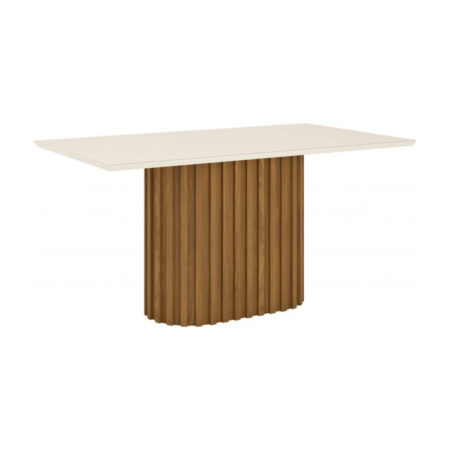 Mesa Solana 1.60x0.90 C/Vidrio Nature/Off White