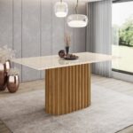 Mesa Solana 1.60x0.90 C/Vidrio Nature/Off White