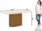 Mesa Solana 1.60x0.90 C/Vidrio Nature/Off White