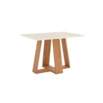 Mesa Lins 1.60x0.90 Recto C/Vidrio Nature/Off White