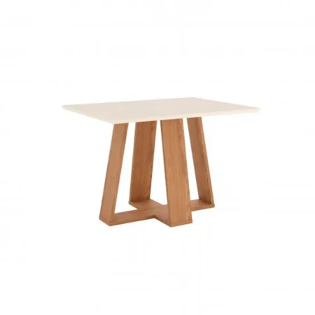 Mesa Lins 1.60x0.90 Recto C/Vidrio Nature/Off White