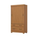 Placard 2 Puertas Corredizas 4 Cajones Cinamomo / Off White