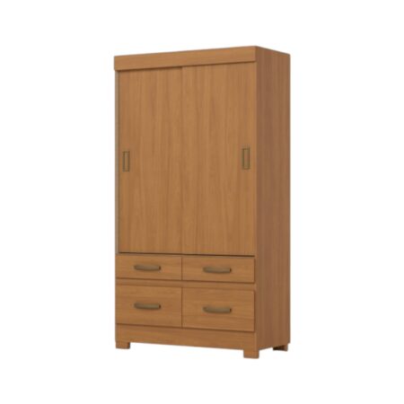 Placard 2 Puertas Corredizas 4 Cajones Cinamomo / Off White