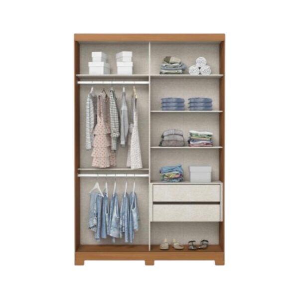 Placard Palace 2 Puertas Corredizas Cinamomo / Off White